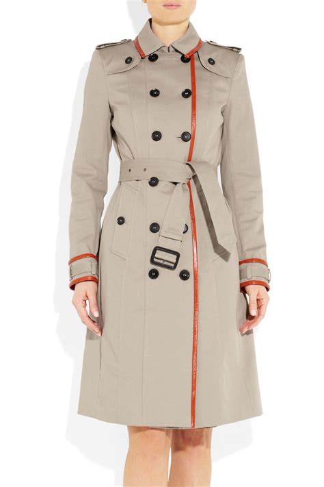 burberry prorsum trench coat with leather trim|burberry trench coat reviews.